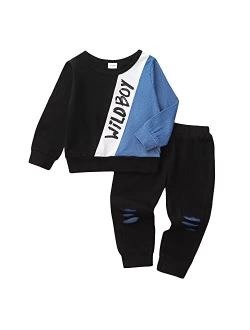 Kucnuzki Toddler Baby Boy Clothes Long Sleeve Top Shirt Boy Pants Kids Little Boy Clothing Sweatsuits Fall Outfits Boy