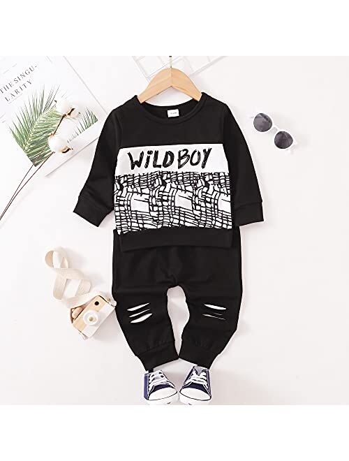 Kucnuzki Toddler Baby Boy Clothes Long Sleeve Top Shirt Boy Pants Kids Little Boy Clothing Sweatsuits Fall Outfits Boy