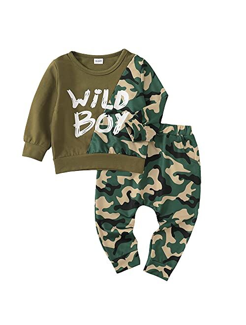 Kucnuzki Toddler Baby Boy Clothes Long Sleeve Top Shirt Boy Pants Kids Little Boy Clothing Sweatsuits Fall Outfits Boy