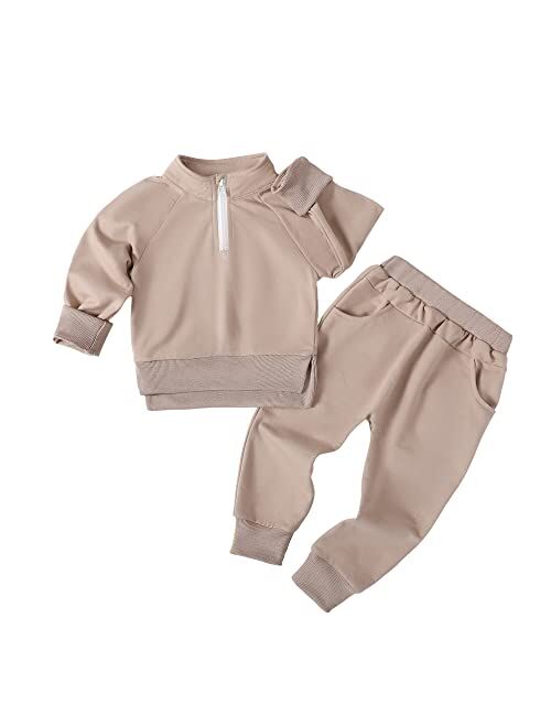 Kucnuzki Toddler Baby Boy Clothes Long Sleeve Top Shirt Boy Pants Kids Little Boy Clothing Sweatsuits Fall Outfits Boy