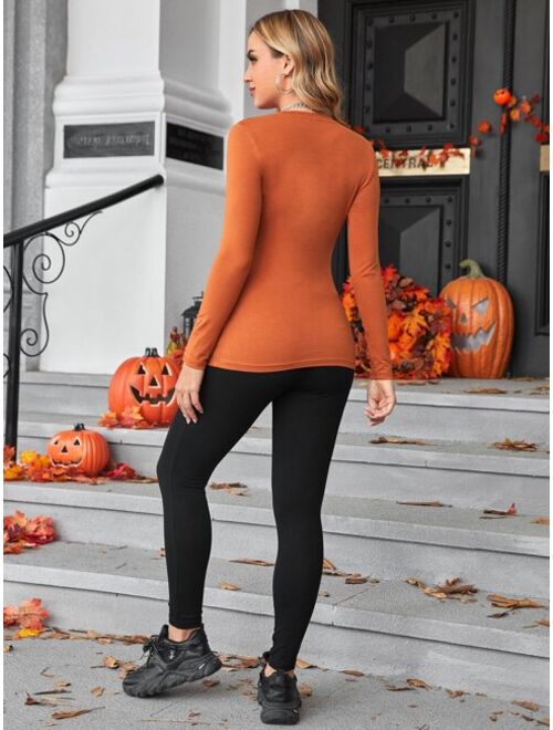 SHEIN Maternity Halloween Print Tee & Leggings