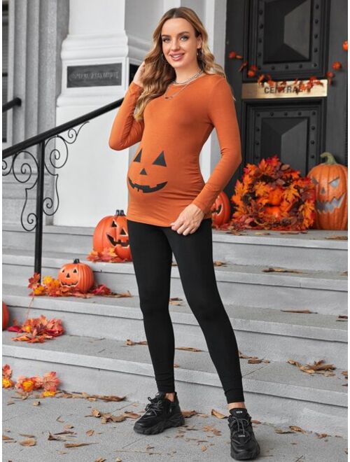 SHEIN Maternity Halloween Print Tee & Leggings