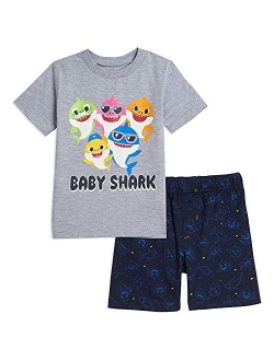 Pinkfong Baby Shark Short Sleeve Raglan Graphic T-Shirt & Shorts Set