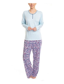 Women's Dreamscape Longsleeve Top and Pajama Bottom Butter Knit Sleep and Lounge Set