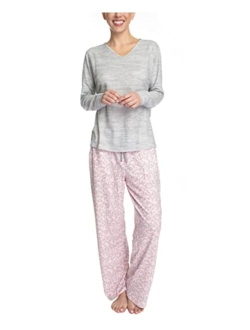 Women's Dreamscape Longsleeve Top and Pajama Bottom Butter Knit Sleep and Lounge Set