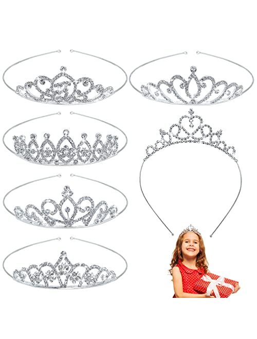 Krgiqn 6Pack Girls Crystal Tiara Crown,Rhinestone Princess Headband for Kids Birthday Party,Wedding,Pageant,Prom