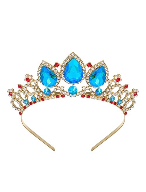 SWEETV Princess Tiaras for Little Girls, Kids Dress-up Crown Headband, Birthday Wedding Halloween Cosplay Hair Accessories