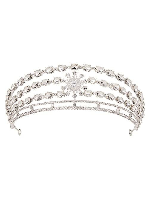 AW BRIDAL Silver Crowns for Women Wedding Tiara for Bride Rhinestone Princess Crown for Girls Bridal Crown for Pageant Prom Birthday Crystal Tiara(Silver)