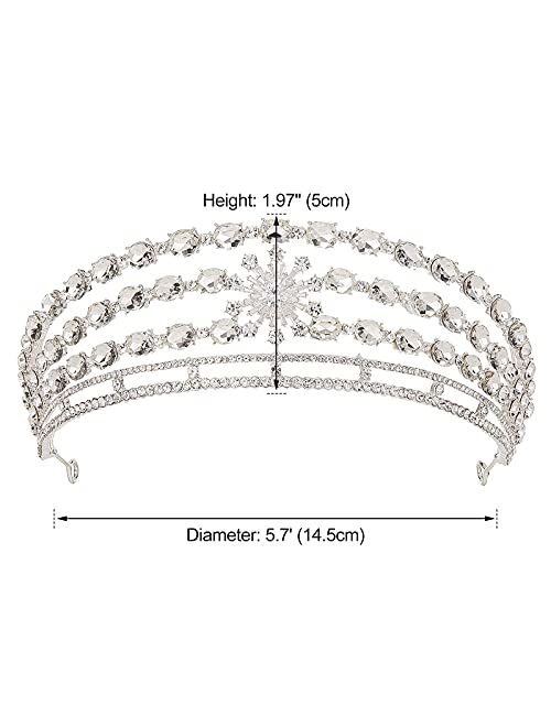 AW BRIDAL Silver Crowns for Women Wedding Tiara for Bride Rhinestone Princess Crown for Girls Bridal Crown for Pageant Prom Birthday Crystal Tiara(Silver)