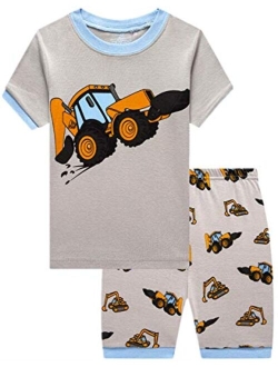 Akyzic Boys Pajamas Planet 100% Cotton Pjs Toddler 2 Piece Sleepwear Summer Clothes Kids Short Set 3t-10t