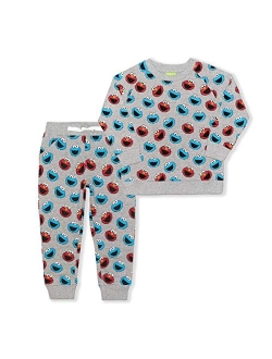 Sesame Street Boy's 2-Piece Sweatshirt and Jogger Set, Grey