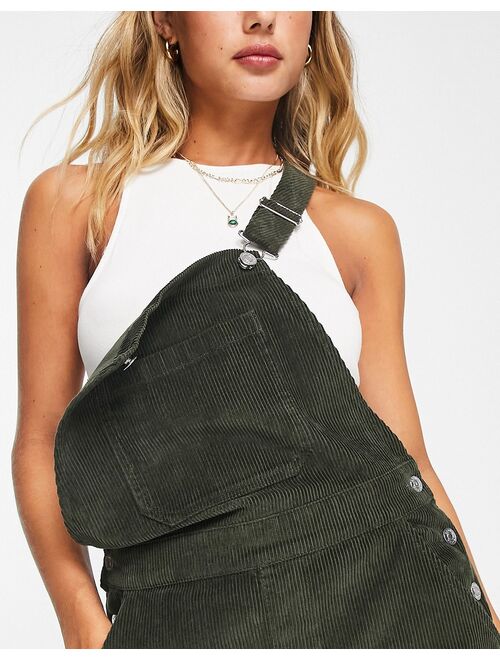 ASOS DESIGN original cord overalls in forest green