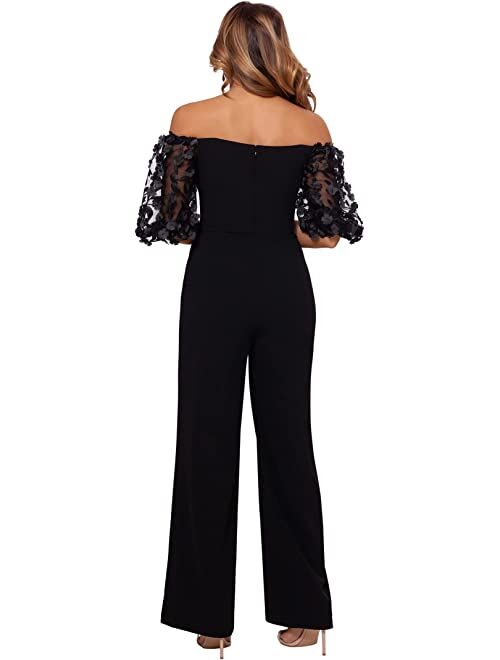 Buy XSCAPE Off-the-Shoulder Scuba Crepe Jumpsuit online | Topofstyle