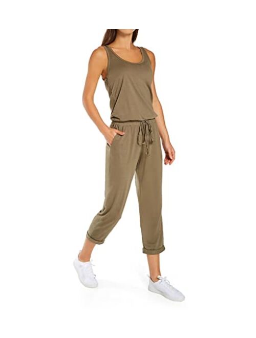 Michael Stars Women's Tank Jumpsuit with Drawstring Waist