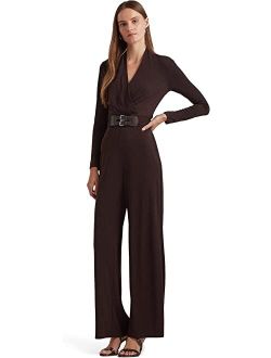 LAUREN Ralph Lauren Belted Stretch Jersey Jumpsuit