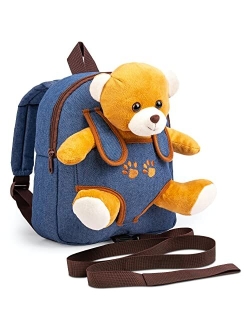 Bag&Carry Cute Dog Toy Toddler Backpack With Leash Kids Stuffed Animal Toy Backpack For Boy Girl Kids Backpacks For Boys And Girls 2 3 4 5 6 Years Old With Plush Toy (pup