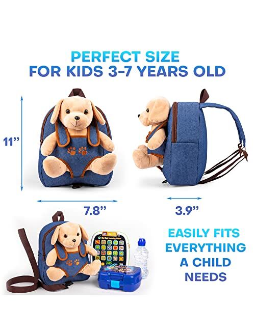 Bag&Carry Cute Dog Toy Toddler Backpack With Leash Kids Stuffed Animal Toy Backpack For Boy Girl Kids Backpacks For Boys And Girls 2 3 4 5 6 Years Old With Plush Toy (pup