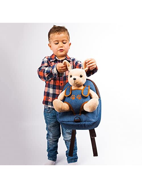 Bag&Carry Cute Dog Toy Toddler Backpack With Leash Kids Stuffed Animal Toy Backpack For Boy Girl Kids Backpacks For Boys And Girls 2 3 4 5 6 Years Old With Plush Toy (pup