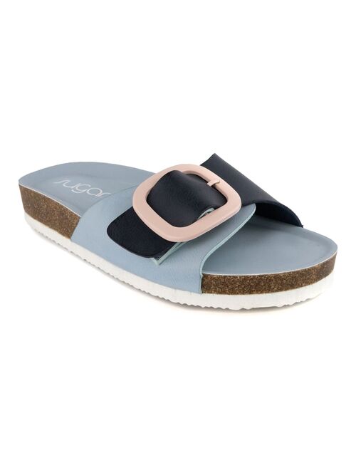 sugar Zerri Women's Buckled Slide Sandals