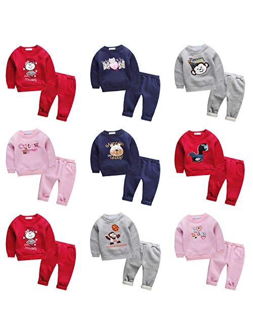 Mud Kingdom Cute Unisex Kids Outfits Pattern Jogging Set