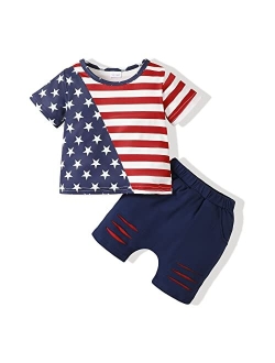 Renotemy Toddler Baby Boy Clothes Summer Outfits Cotton Short Sleeve T-Shirt Dinosaurs Shorts Set Boy Clothes Outfits Set