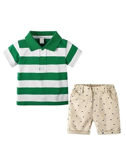 Nwada Toddler Boys Clothes Baby Summer Outfits Short Sleeve T-Shirt and Shorts 2-Piece Kids Boys Playwear Sets