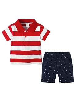 Nwada Toddler Boys Clothes Baby Summer Outfits Short Sleeve T-Shirt and Shorts 2-Piece Kids Boys Playwear Sets