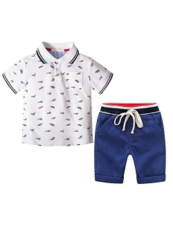 Nwada Toddler Boys Clothes Baby Summer Outfits Short Sleeve T-Shirt and Shorts 2-Piece Kids Boys Playwear Sets