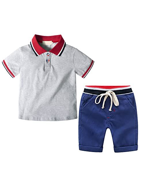 Nwada Toddler Boys Clothes Baby Summer Outfits Short Sleeve T-Shirt and Shorts 2-Piece Kids Boys Playwear Sets