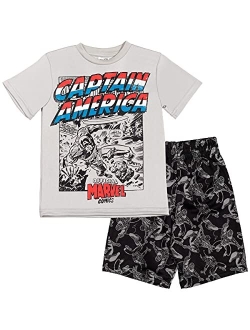 Avengers Spider-Man Captain America Boys Short Sleeve T-Shirt & Shorts Set