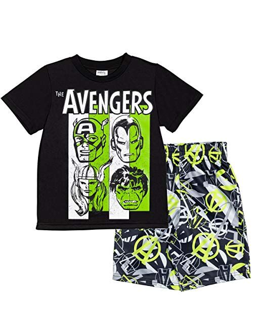 Marvel Avengers Spider-Man Captain America Boys Short Sleeve T-Shirt & Shorts Set