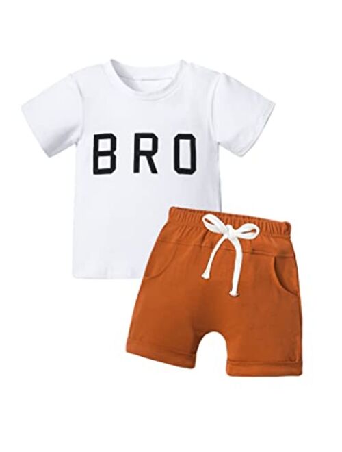 Migu Toddler Boy Clothes Summer Outfits, Baby Boy Clothes Sets with Short Sleeve + Short Pants 2Pcs Set