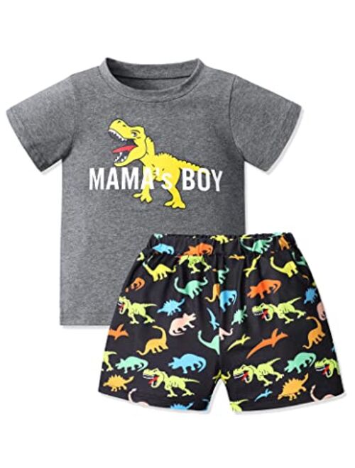 Migu Toddler Boy Clothes Summer Outfits, Baby Boy Clothes Sets with Short Sleeve + Short Pants 2Pcs Set