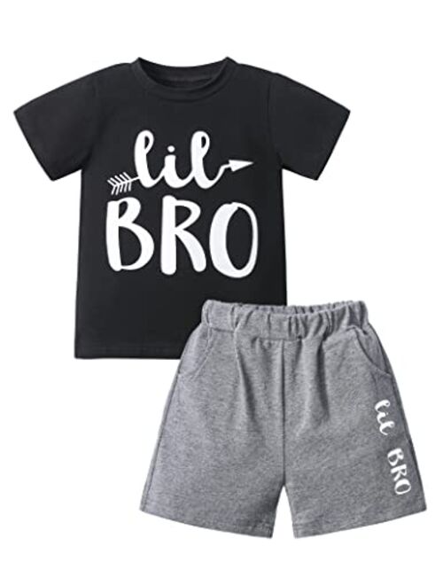 Migu Toddler Boy Clothes Summer Outfits, Baby Boy Clothes Sets with Short Sleeve + Short Pants 2Pcs Set