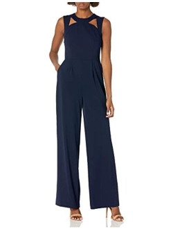 Women's Sleeveless Jumpsuit with Cut Outs