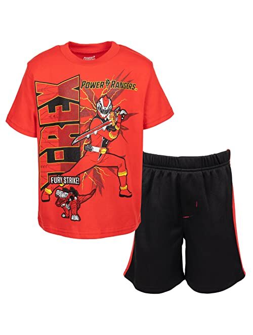 Power Rangers Graphic T-Shirt and Mesh Shorts Outfit Set Toddler to Big Kid