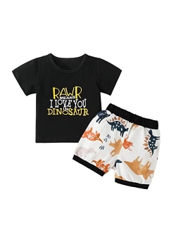 Neutocd Toddler Baby Boy Summer Clothes Black Letter Printing Vest+Shark Shorts Outfits