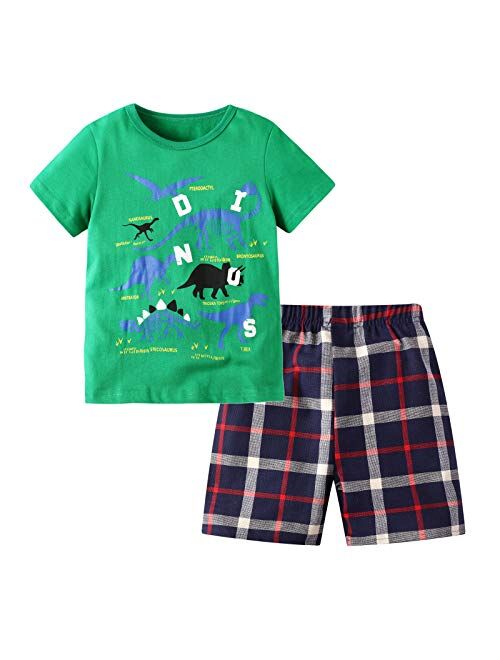 Hmbeixyp Toddler Boy Cotton Summer Clothing Set Short Sleeve T-Shirt and Shorts Outfit Set