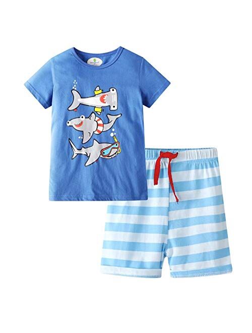 Hmbeixyp Toddler Boy Cotton Summer Clothing Set Short Sleeve T-Shirt and Shorts Outfit Set