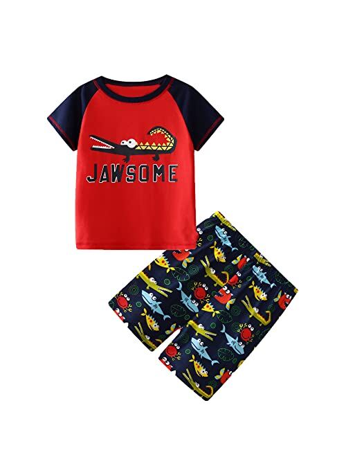 Deachala Toddler Boys Summer Clothes Kids Short Sleeve Outfits Size 2-7T