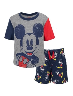 Pixar Cars Mickey Mouse Lion King Toy Story Buzz Lightyear Graphic T-Shirt & French Terry Shorts Set