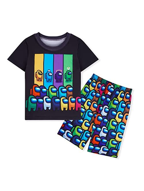 Tik Us Boys Long Sleeve Game Role Print Set Short Sleeve 2 Piece Sets