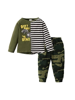 Mikrdoo Toddler Baby Boy Clothes Long Sleeve Tops Pants Set Kids Little Boy Clothing Sweatsuit Fall Winter Outfits Set