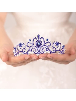 JWICOS Crystal Tiara Crown for Women and Girls Elegant Princess Crown with Combs Tiaras for Women Bridal Wedding Prom Birthday Hair Accessories for Brides and Bridesmaid