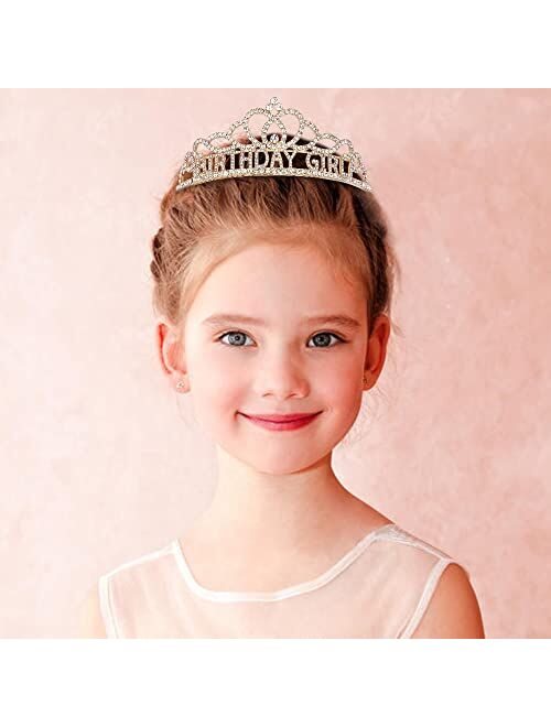 ATODEN Birthday Tiara Crown for Girls Women Princess Crowns with Combs Rhinestone Tiaras Jewelry Hair Styling Accessories