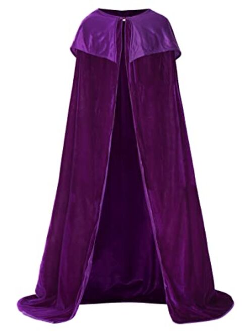 Ziw Hocus Pocus Costume Women Sanderson Sisters Hooded Cloak Cape Winifred Sarah Mary Costumes Halloween Cosplay Velvet Robe