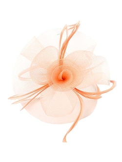 Acecharming Fascinators Hat Flower Sinamay Feather Headband Cocktail Tea Party Headwear Kentucky Hat Girls and Women