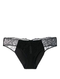 mid-rise lace-detail briefs