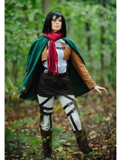 Deluxe Attack on Titan Mikasa Costume Cosplay Halloween Costume for Women