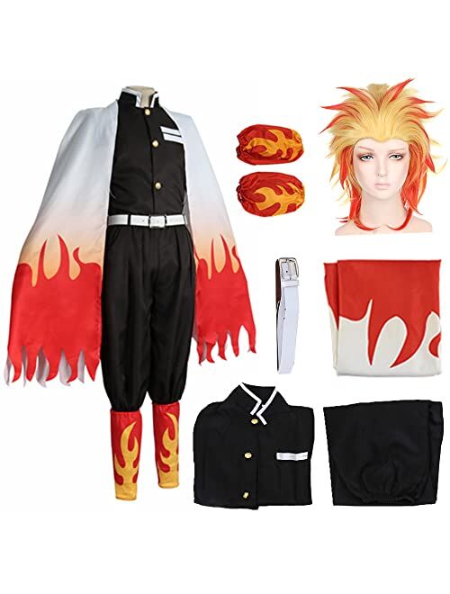 Kamspom Anime Women's Kamado Cosplay Costume Suit Full Set Kimono